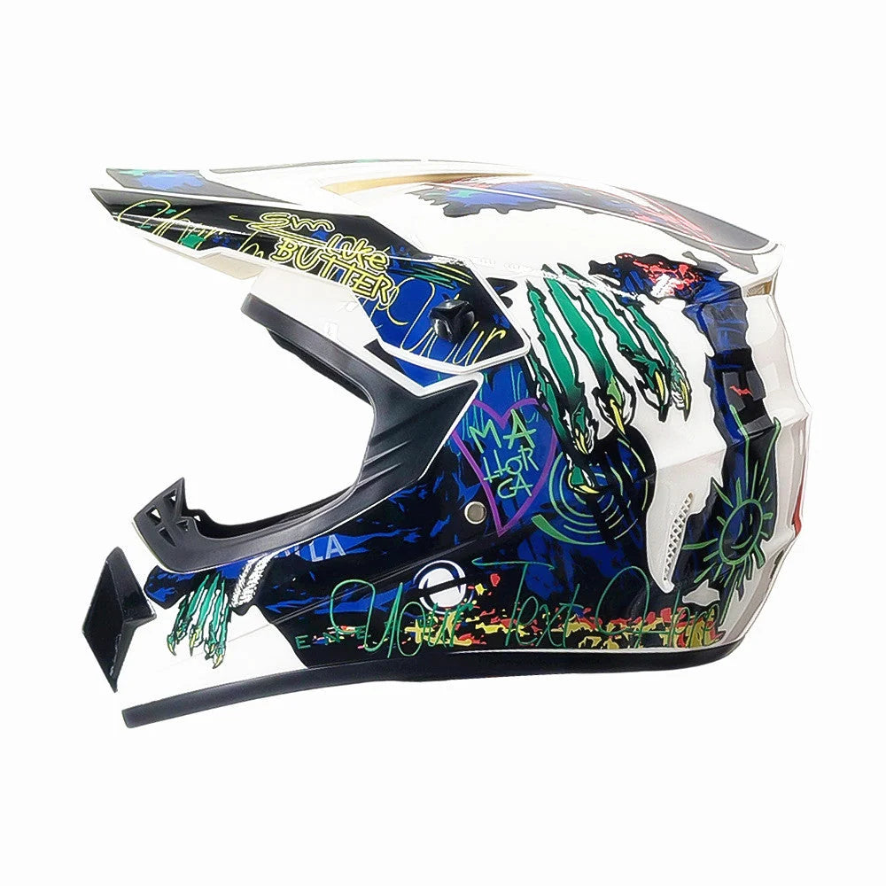 full-face motocross helmet with extended visor and reinforced chin guard Kalsten 61