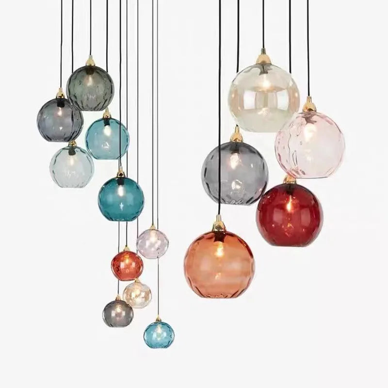 Suspension en verre – Design moderne en verre transparent avec éclairage d'ambiance chaud