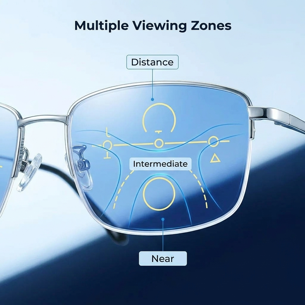 Progressive Multifocal Glasses – Blue Light Photochromic Reading Glasses