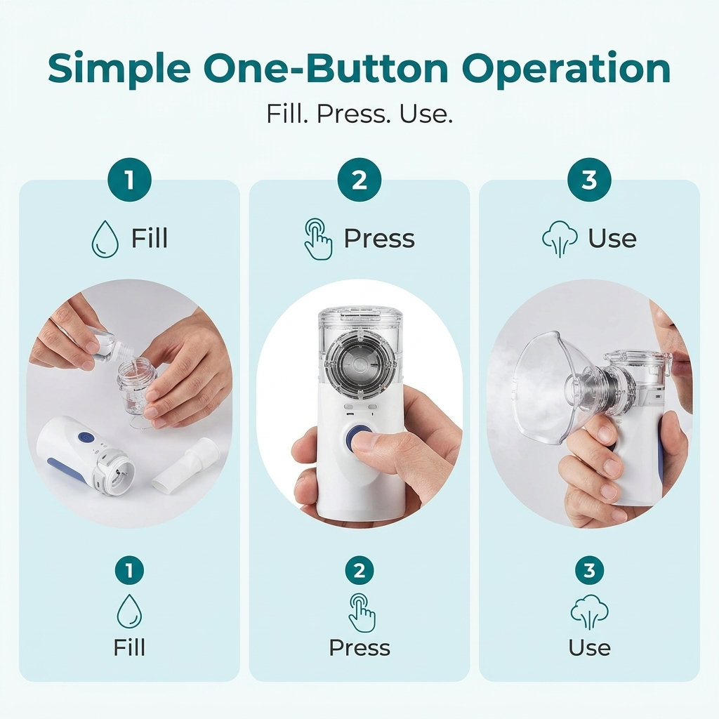 Portable Ultrasonic Nebulizer – Rechargeable, Fine Mist & Compact Design