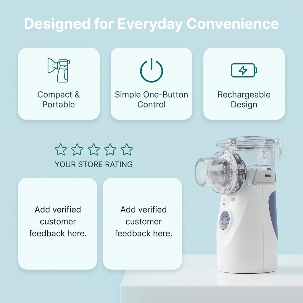 Portable Ultrasonic Nebulizer – Rechargeable, Fine Mist & Compact Design