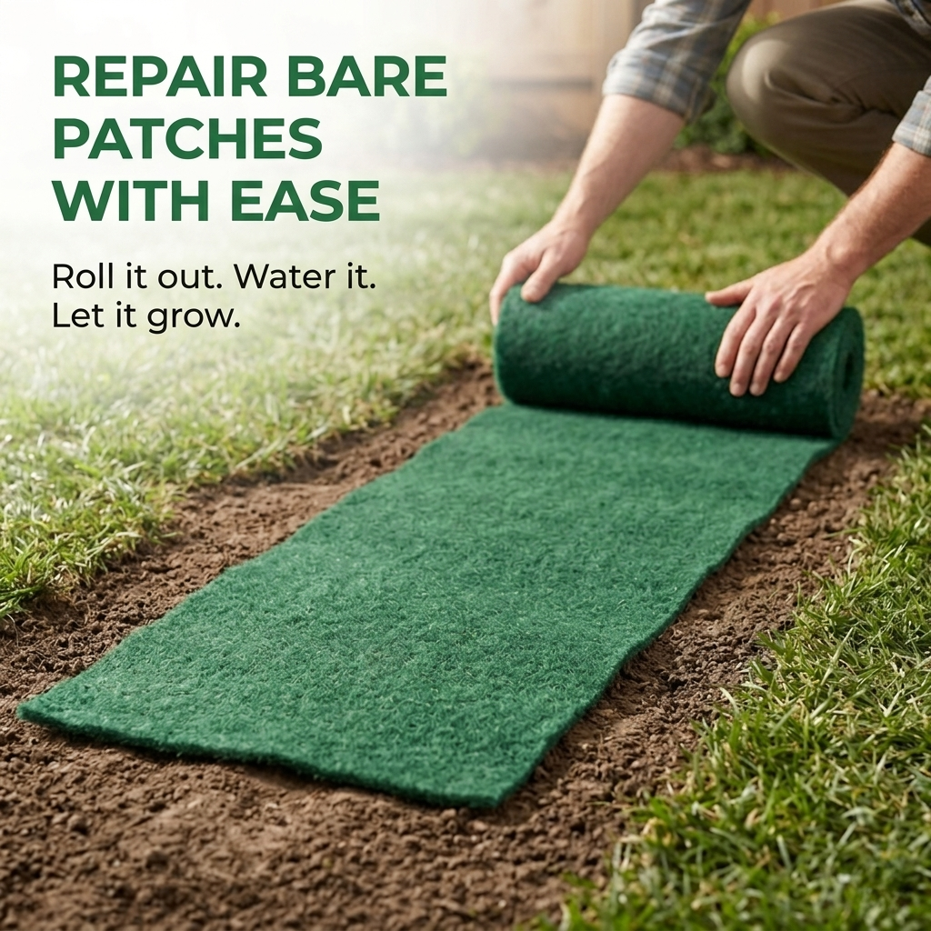 Grass Seed Mat 2-Pack – Biodegradable Rolls for Bare Patches