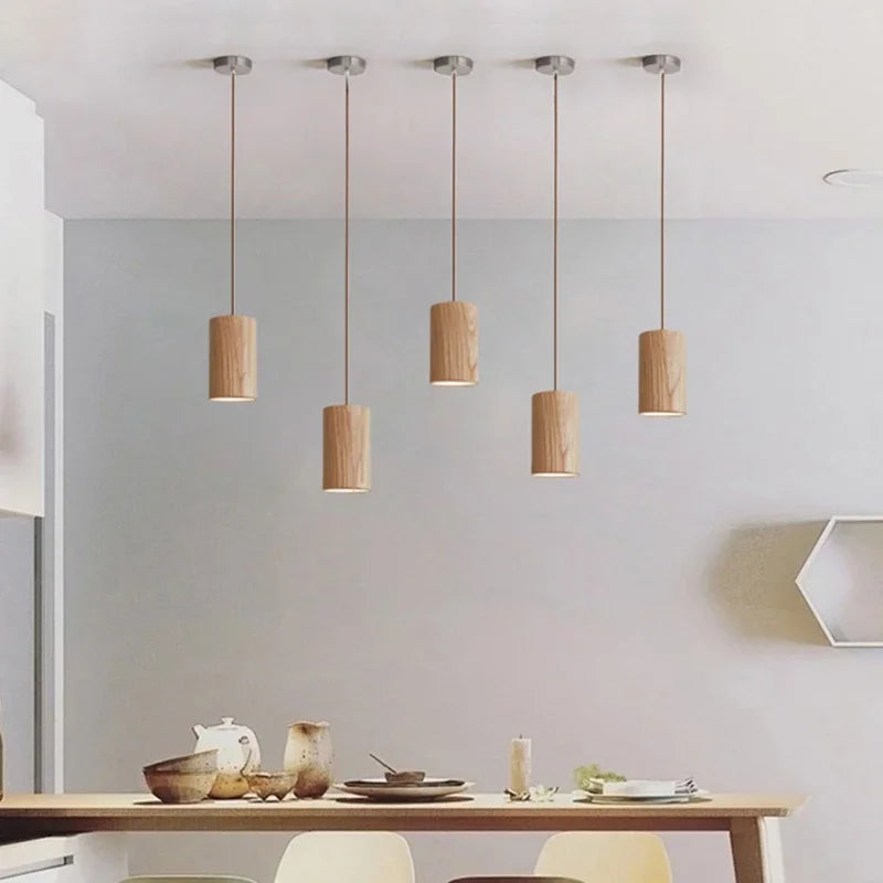 Pendant Lamp – Natural Wood Design with Warm Lighting & Scandinavian Minimalism