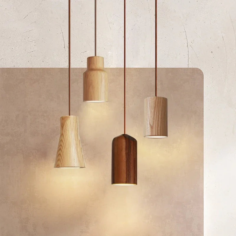 Pendant Lamp – Natural Wood Design with Warm Lighting & Scandinavian Minimalism