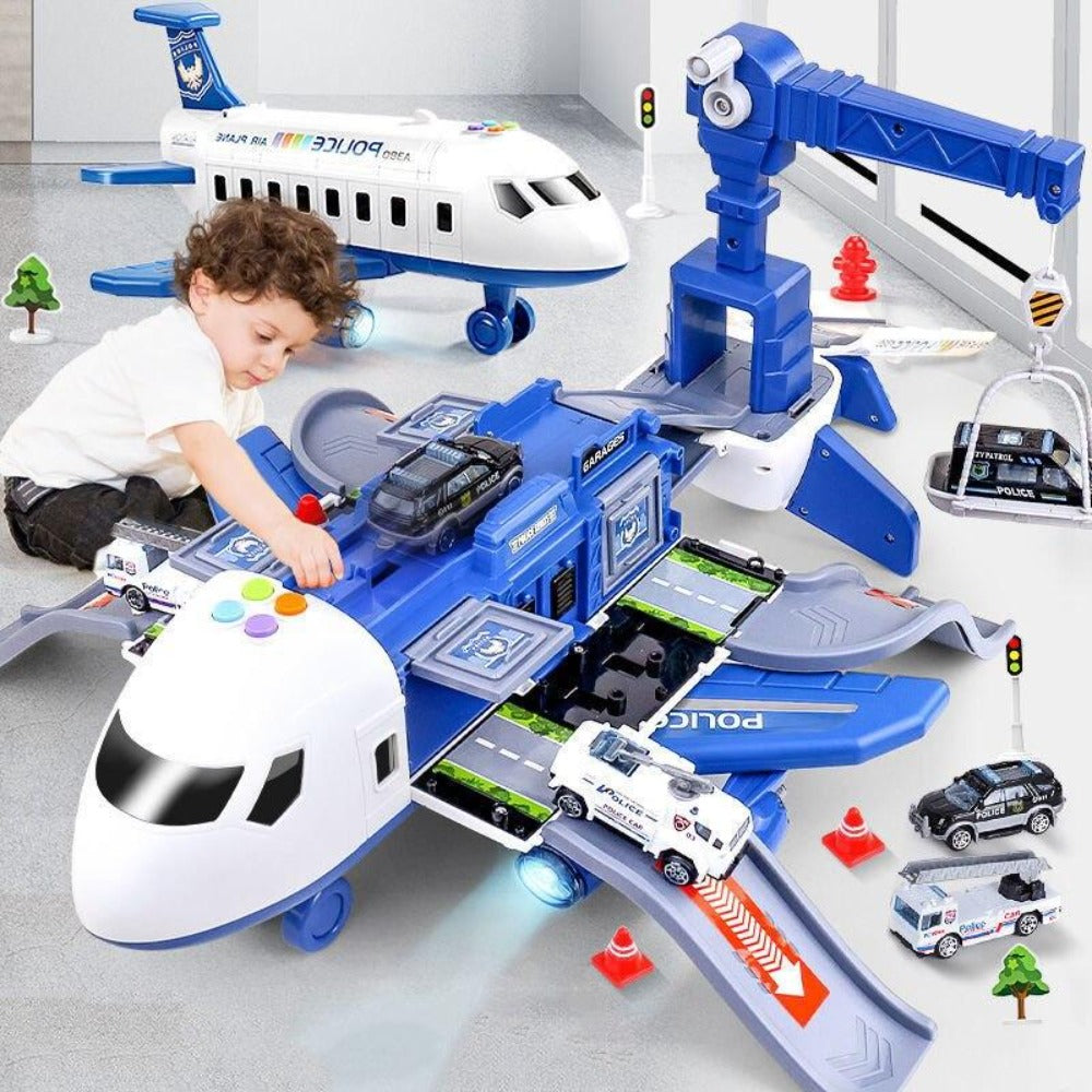 Vliegtuig-speelset voor kinderen – 20-delige SkyExplorer-set met vliegtuig, voertuigen en accessoires