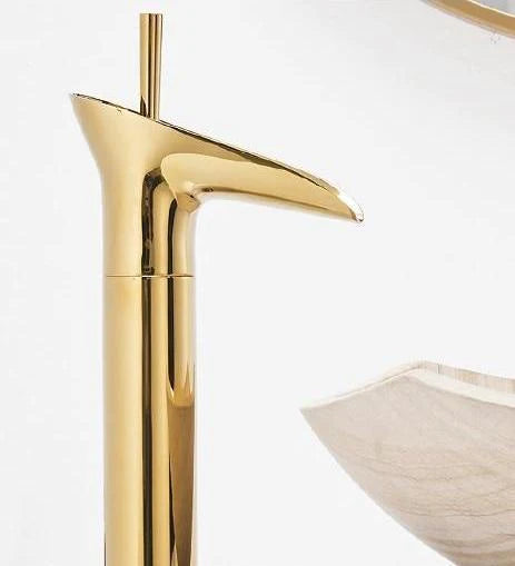 Waterfall Bathroom Faucet – Antique Brass Finish with Smooth Cascading Flow