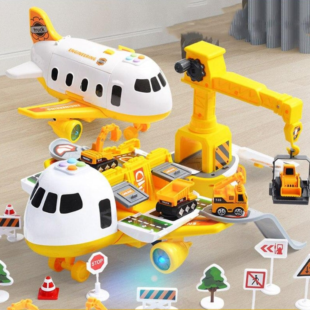 Vliegtuig-speelset voor kinderen – 20-delige SkyExplorer-set met vliegtuig, voertuigen en accessoires
