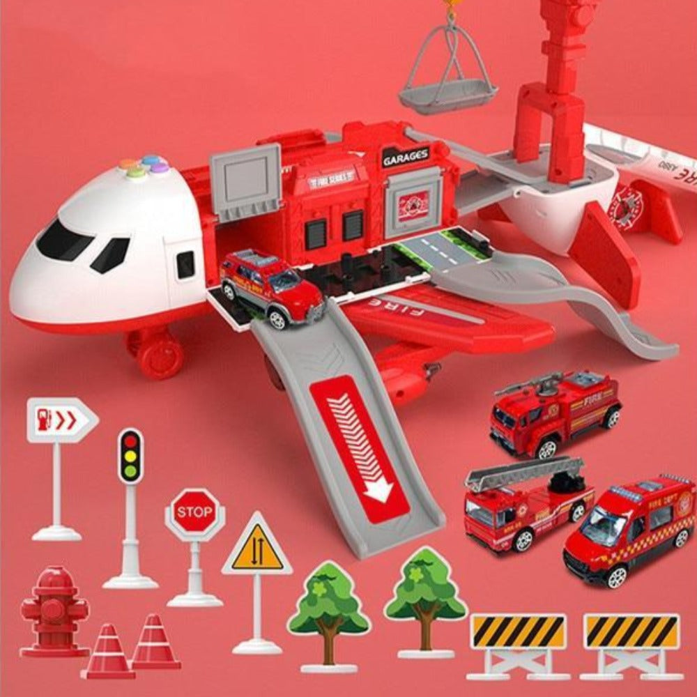 Vliegtuig-speelset voor kinderen – 20-delige SkyExplorer-set met vliegtuig, voertuigen en accessoires
