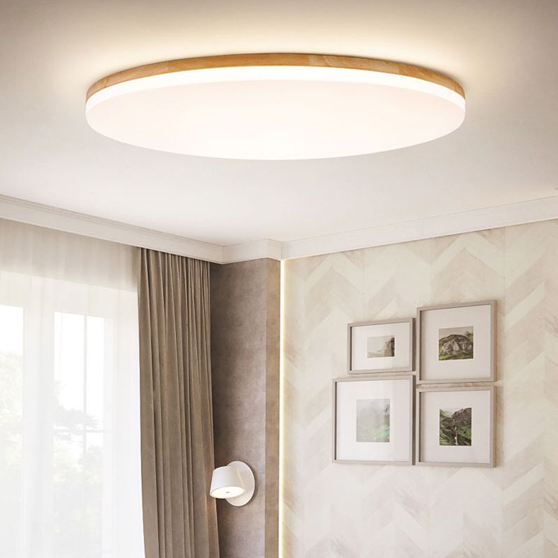 Ceiling Lamp – Wooden Frame with Soft LED Light and Frosted Acrylic Diffuser