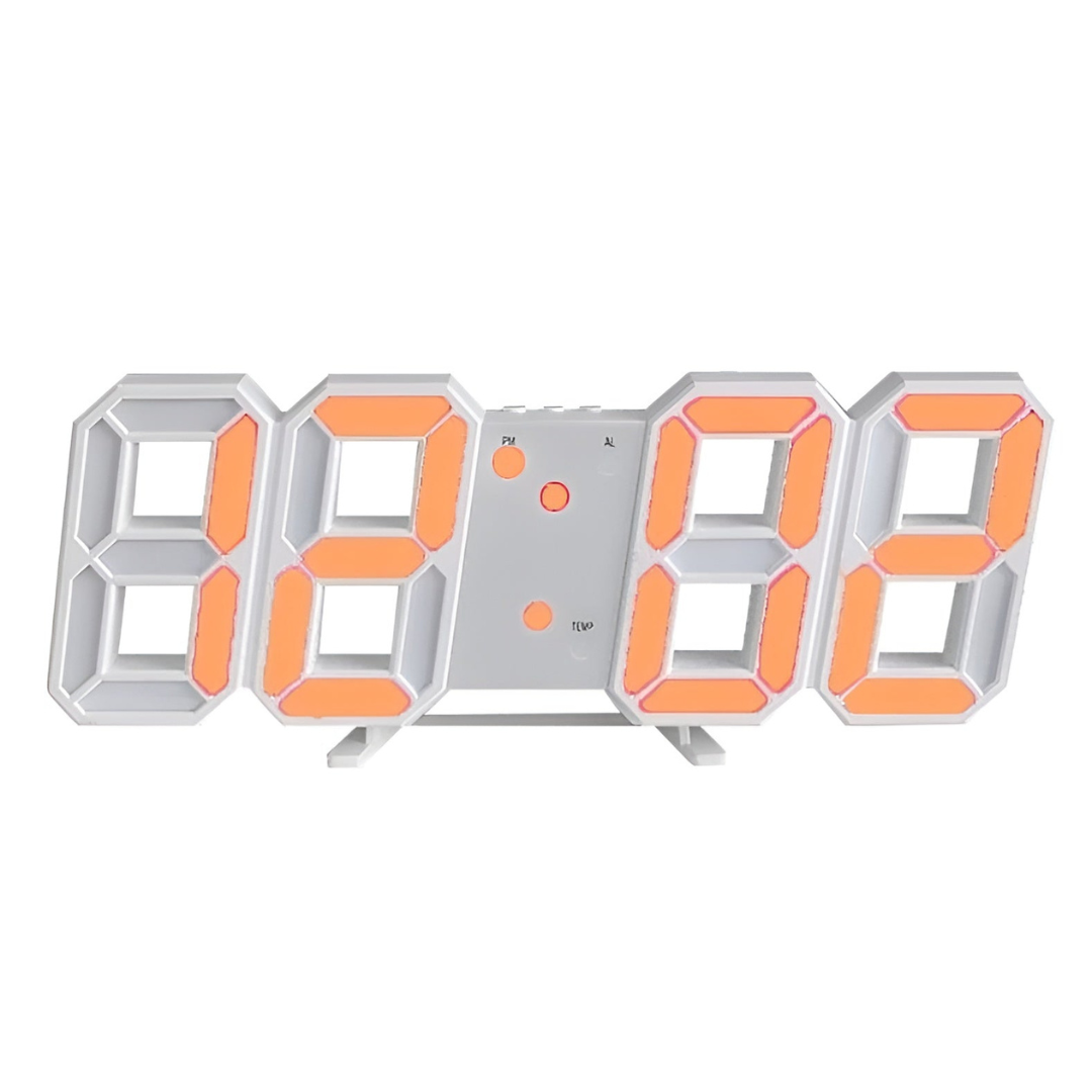 Led-wandklok – Modern 3D-digitaal display met instelbare verlichting voor stijlvolle interieurs