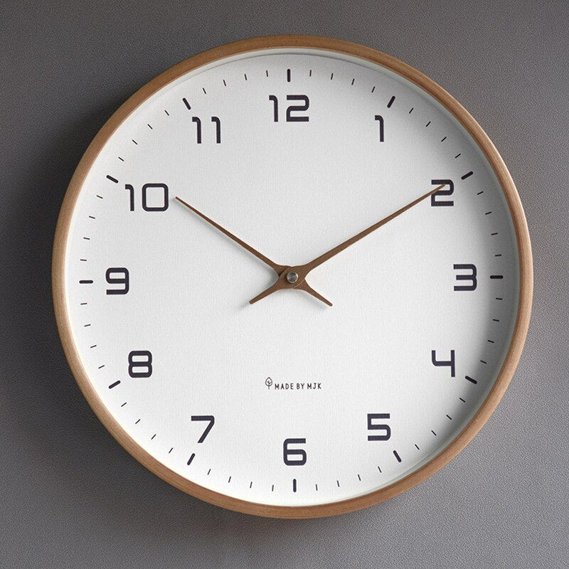 Wall Clock – Minimalist Wooden Design with Silent Quartz Movement for Modern Interiors