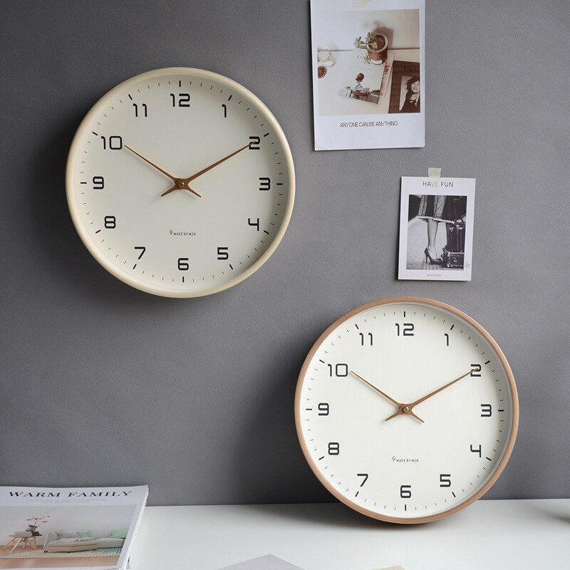 Horloge murale – Design minimaliste en bois avec mouvement à quartz silencieux pour intérieurs modernes