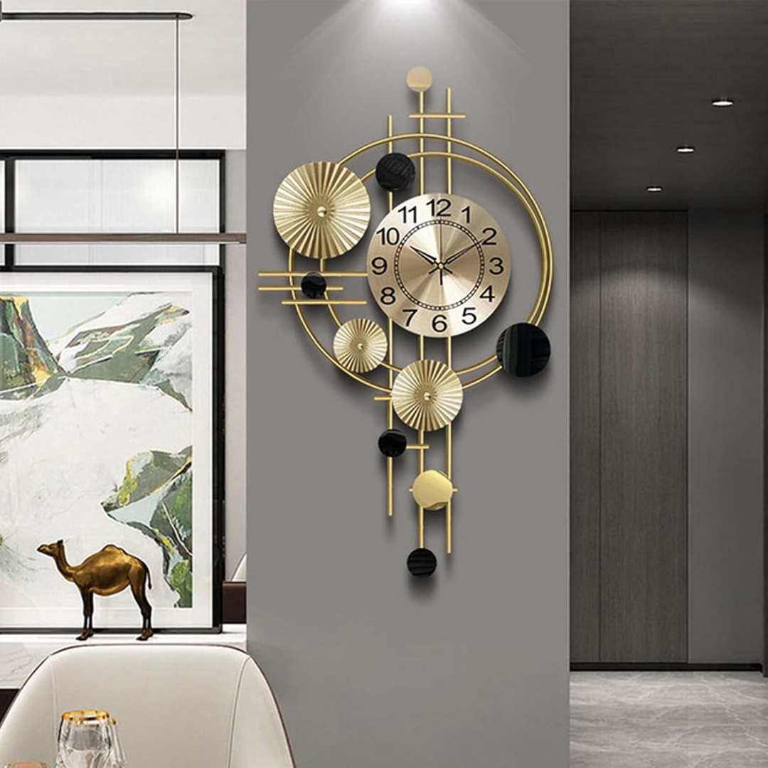 Horloge murale – Design métallique moderne avec mouvement silencieux et attrait décoratif élégant