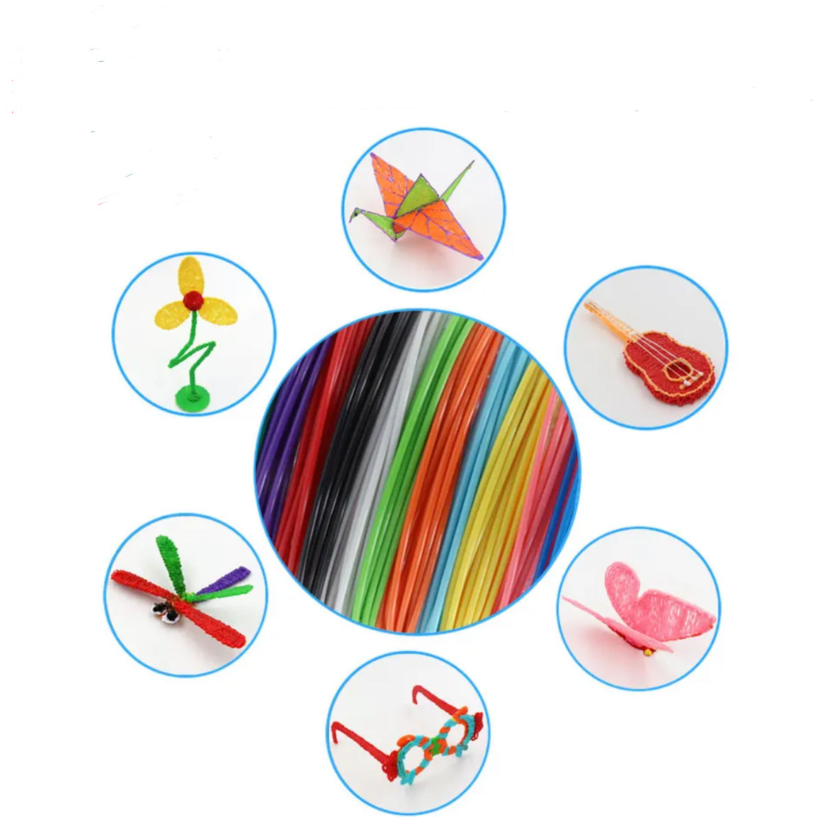 Set de stylo d'impression 3D – Outil de dessin facile à contrôler avec filament PLA et écran LED