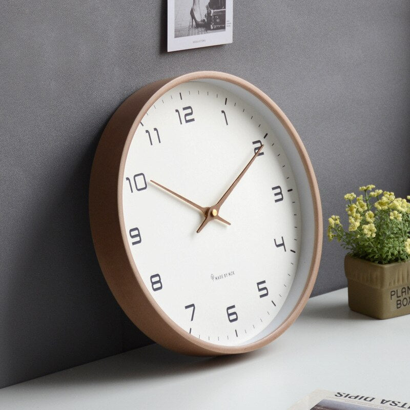 Horloge murale – Design minimaliste en bois avec mouvement à quartz silencieux pour intérieurs modernes