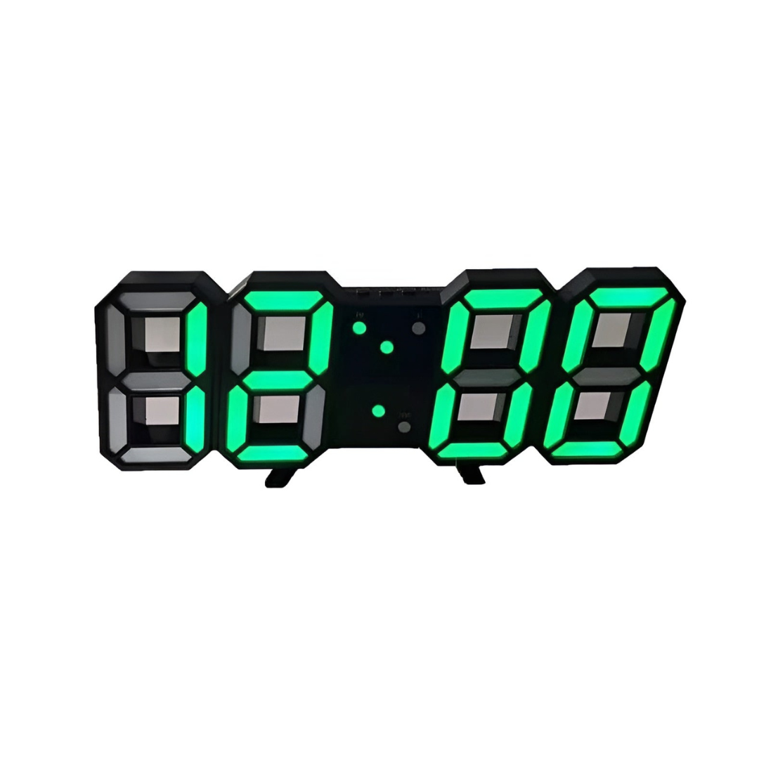 Led-wandklok – Modern 3D-digitaal display met instelbare verlichting voor stijlvolle interieurs
