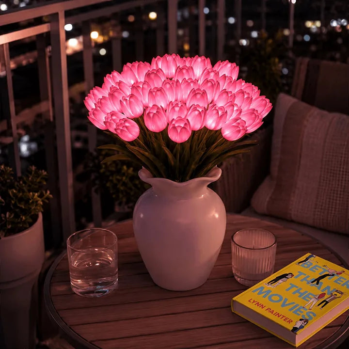 LED-tulpenboeketlamp – oplichtende kunsttulpen met warm sfeervol licht