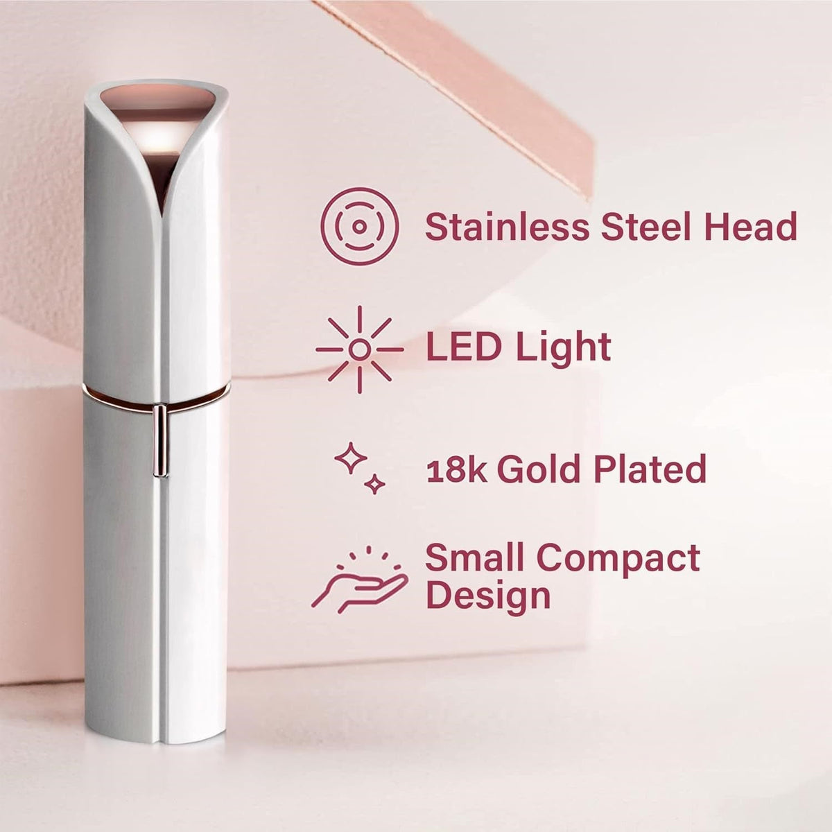 Facial Hair Remover – Gentle Precision Tool with Smooth-Glide Head & Compact Design