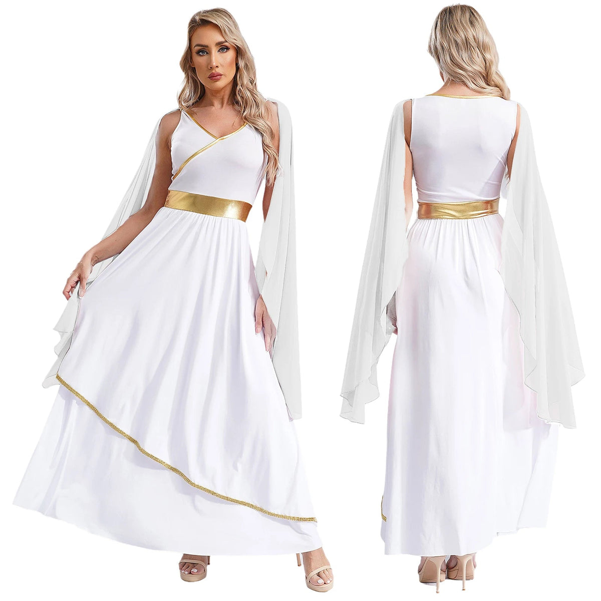 Ärmelloses Toga-Kleid für Damen – Circe-Kleid, Karnevalskostüm 7