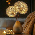 Verlichte paardenbloemtak als decoratie – gloeiende zaadbolletjes voor thuis of evenementen