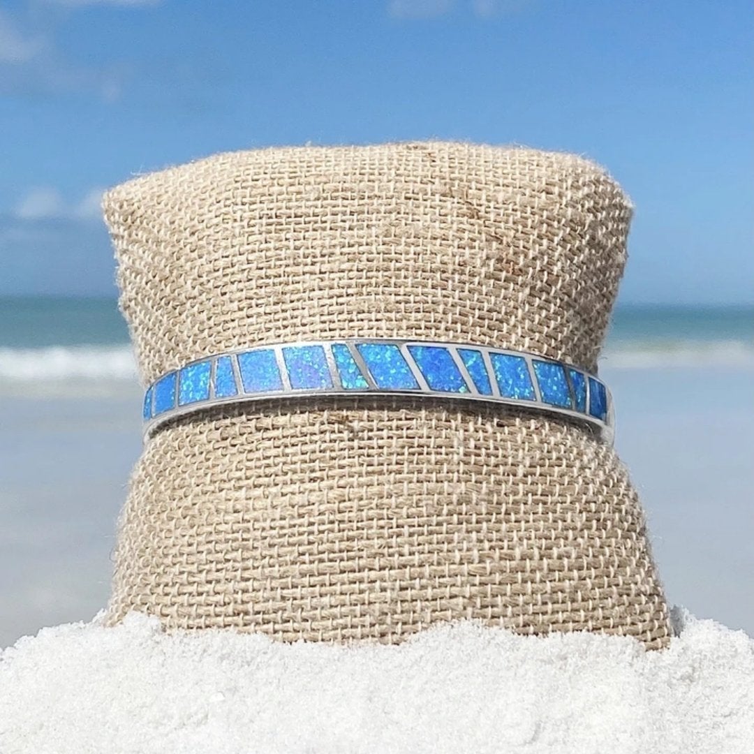 Blue and Chrome Opal Bracelet for Everyday Wear with Ocean-Inspired Design 3