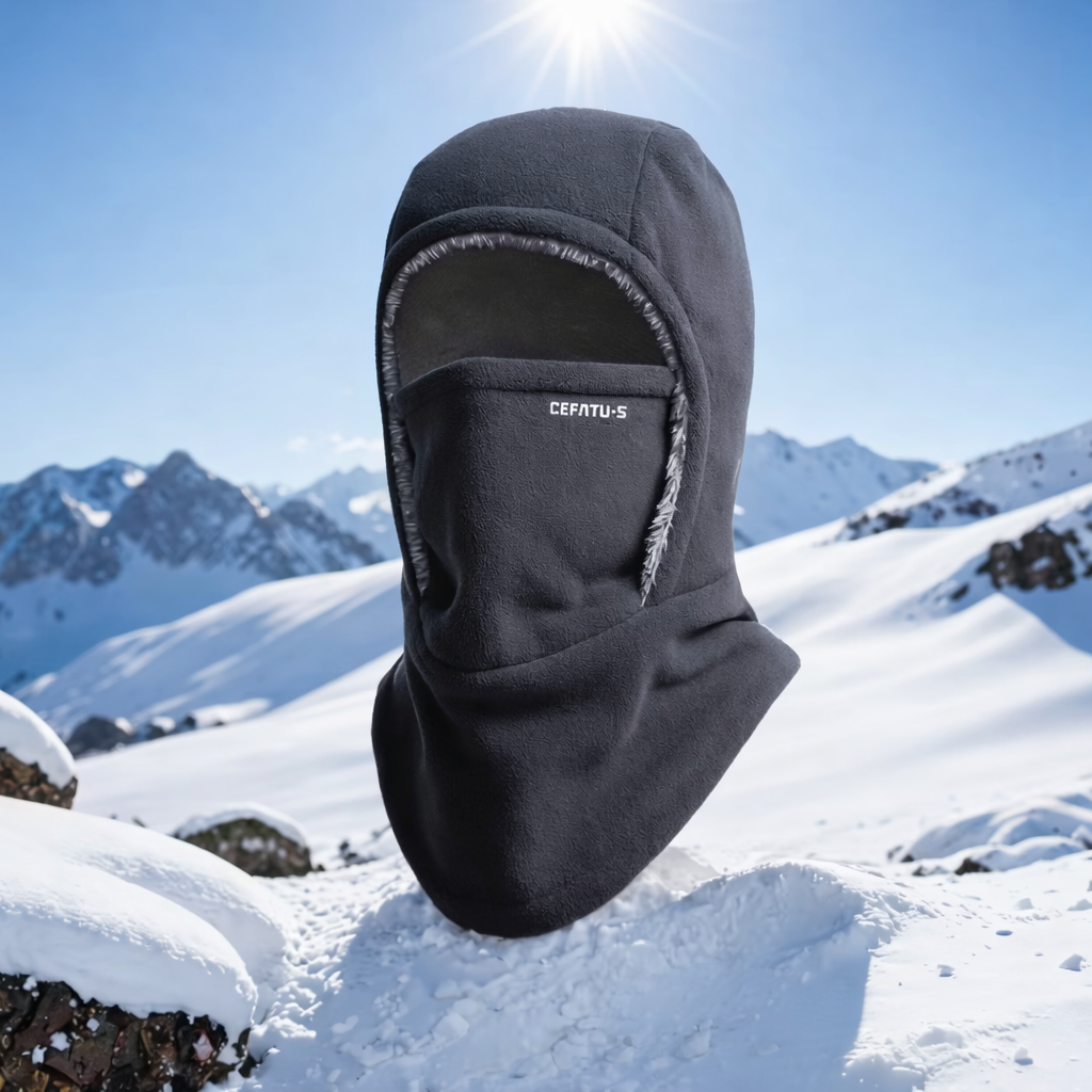 Cagoule thermique 3-en-1 – Masque facial doux et coupe-vent pour temps froid
