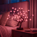 Kersenbloesemboomlamp voor op tafel - roze bloemenlichtjes aan gebogen takken