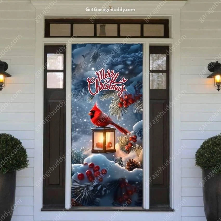 Christmas Door Cover - Festive Cardinal Design for Holiday Decor, Easy Installation 5