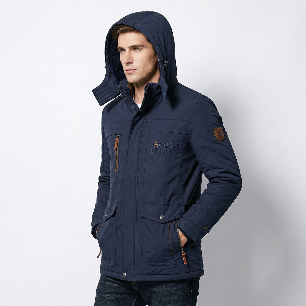 Parka Homme Matelassée d’Hiver – Design Coupe-Vent & Capuche Amovible