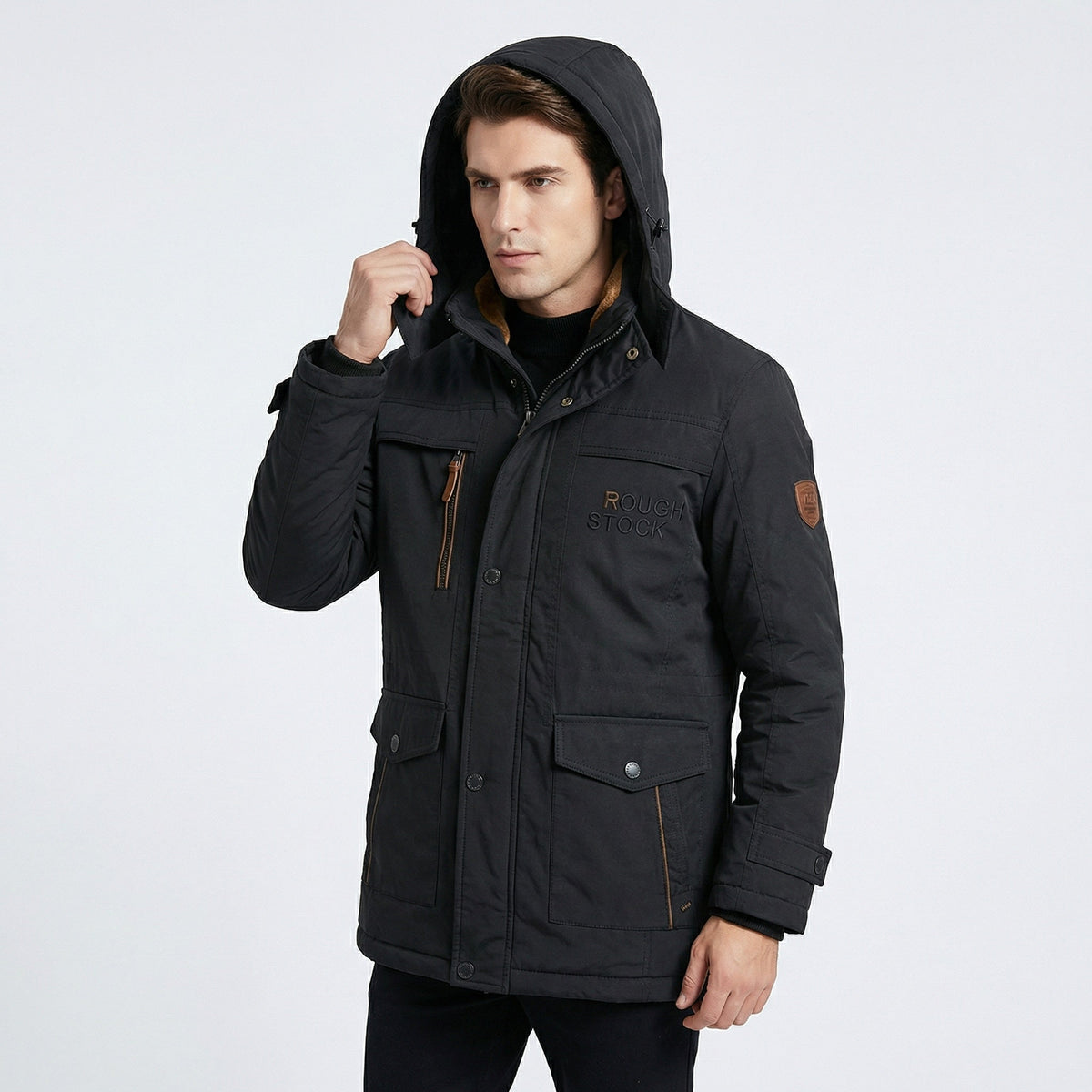 Parka Homme Matelassée d’Hiver – Design Coupe-Vent & Capuche Amovible
