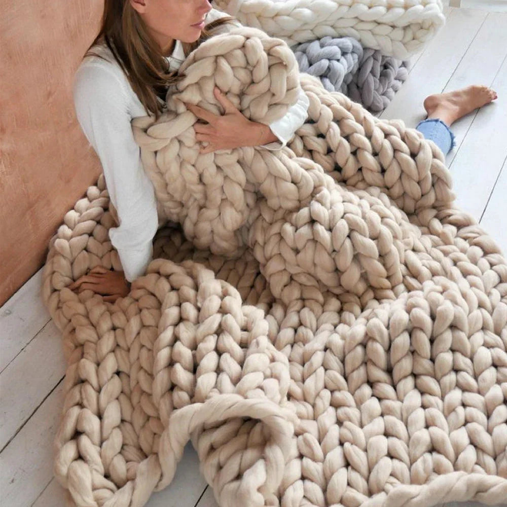 DIY Chunky XL 1000 Gram Knitting Yarn for Soft Blankets - LuxeKnit 7