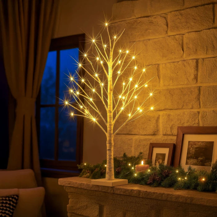 Berkenboomlamp voor op tafel - warmwitte lichtjes op de takken voor lezen aan het bed
