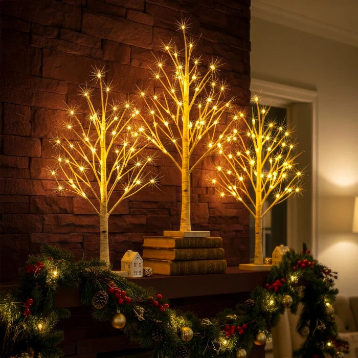 Berkenboomlamp voor op tafel - warmwitte lichtjes op de takken voor lezen aan het bed
