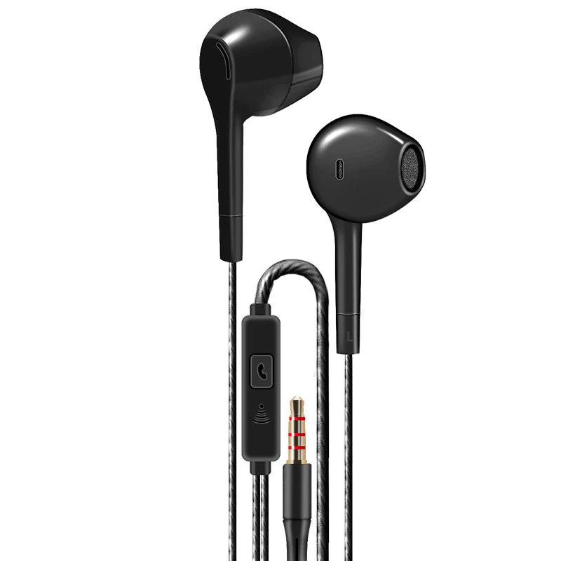 Ergonomic in-ear headphones with microphone and durable cable 0