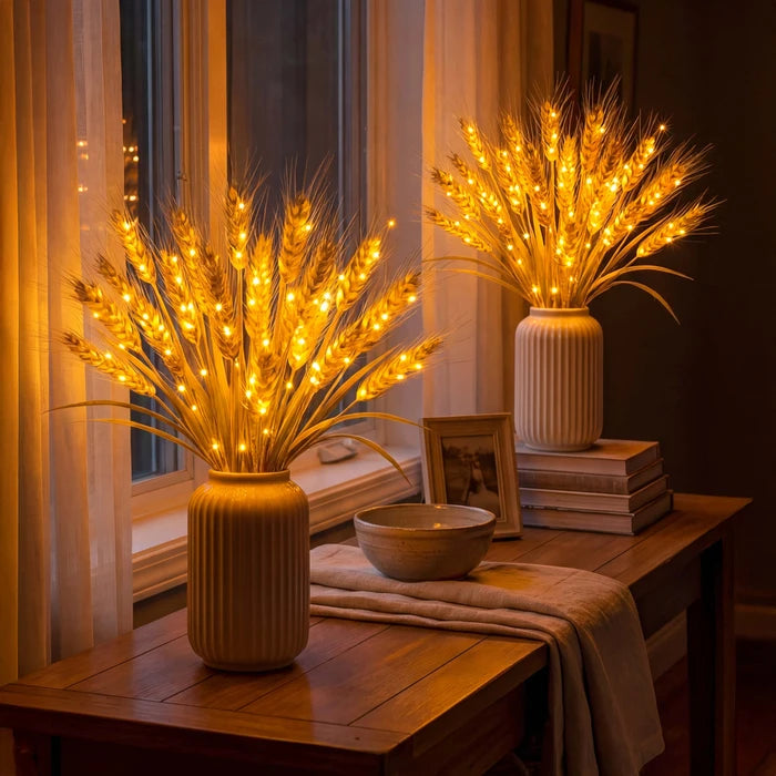Verlichte tarwearen - warme ledgloed voor herfstdecoratie en het hele jaar door