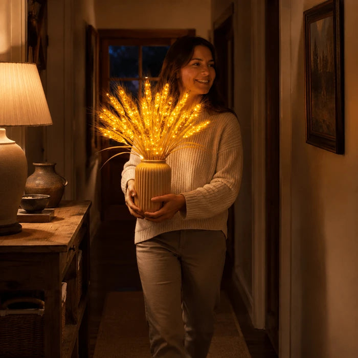 Verlichte tarwearen - warme ledgloed voor herfstdecoratie en het hele jaar door