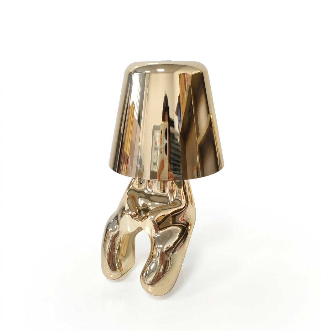 Table Lamp – Modern Thinker-Inspired Resin Design with Warm LED Illumination