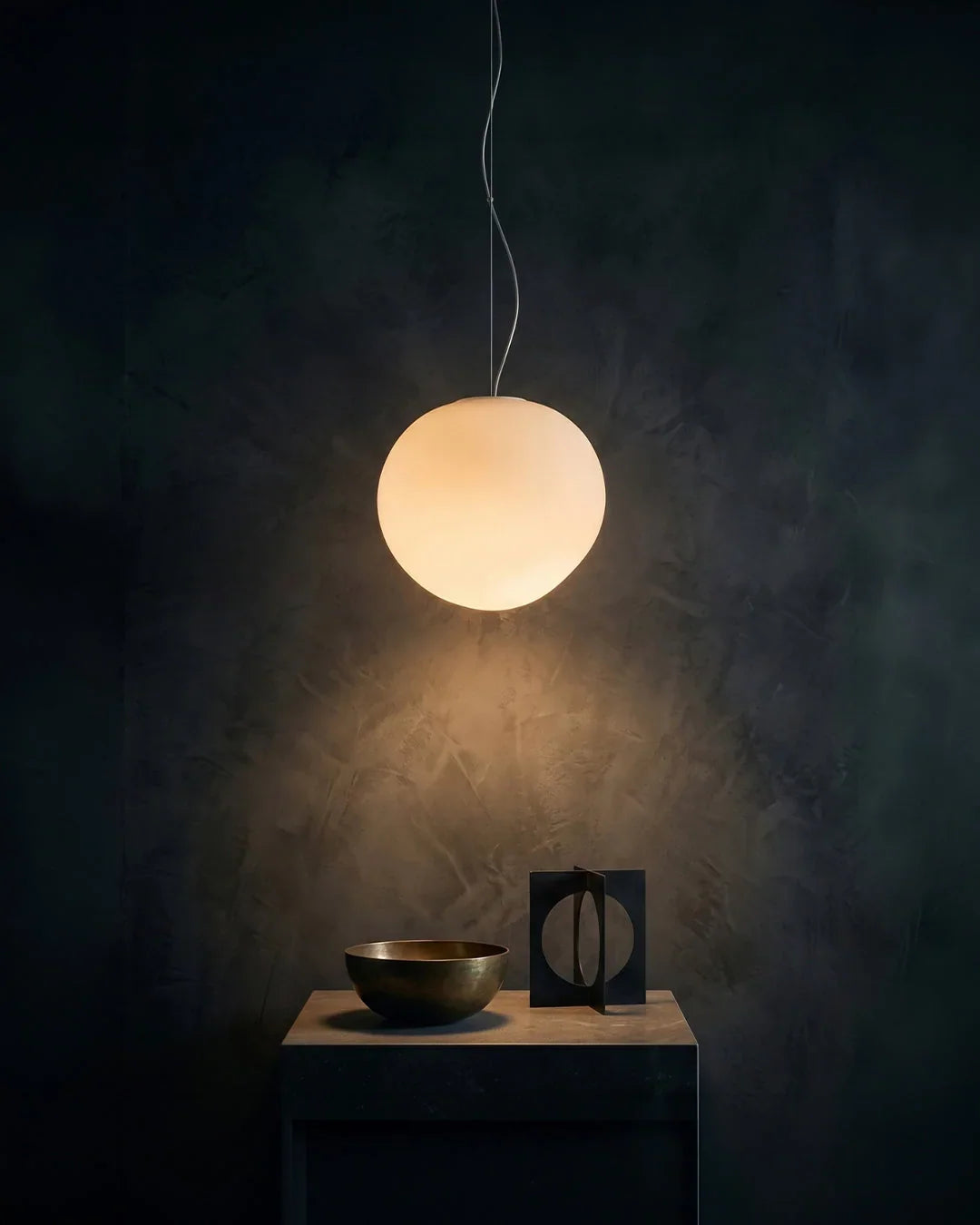 Milk glass pendant light