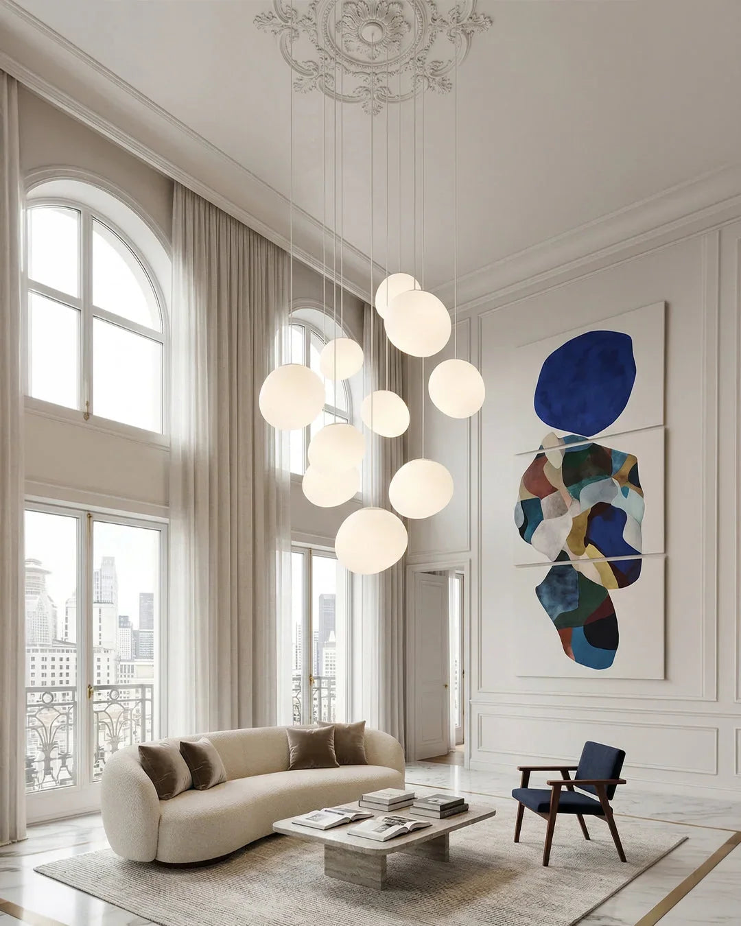 Milk glass pendant light