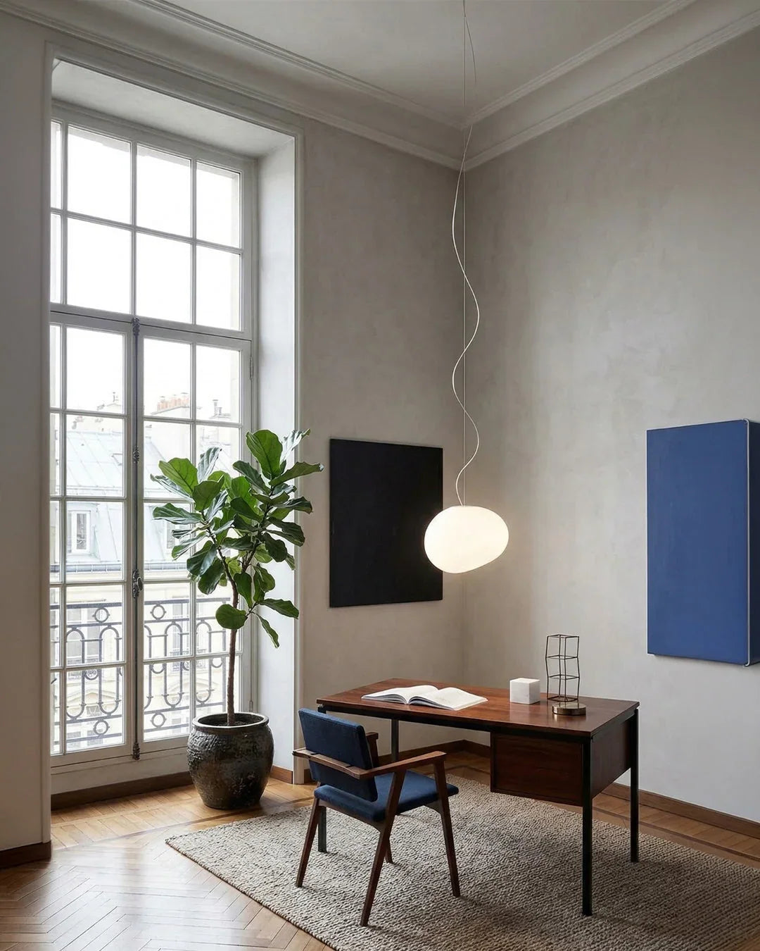Milk glass pendant light