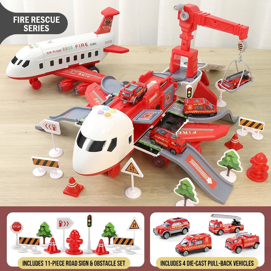 Vliegtuig-speelset voor kinderen – 20-delige SkyExplorer-set met vliegtuig, voertuigen en accessoires