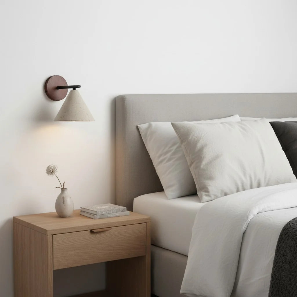 Lachlan Minimalist Travertine Cone Wall Sconce 3