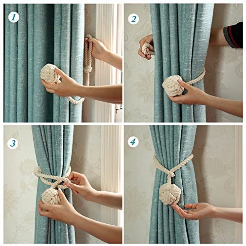 Macrame curtain tiebacks