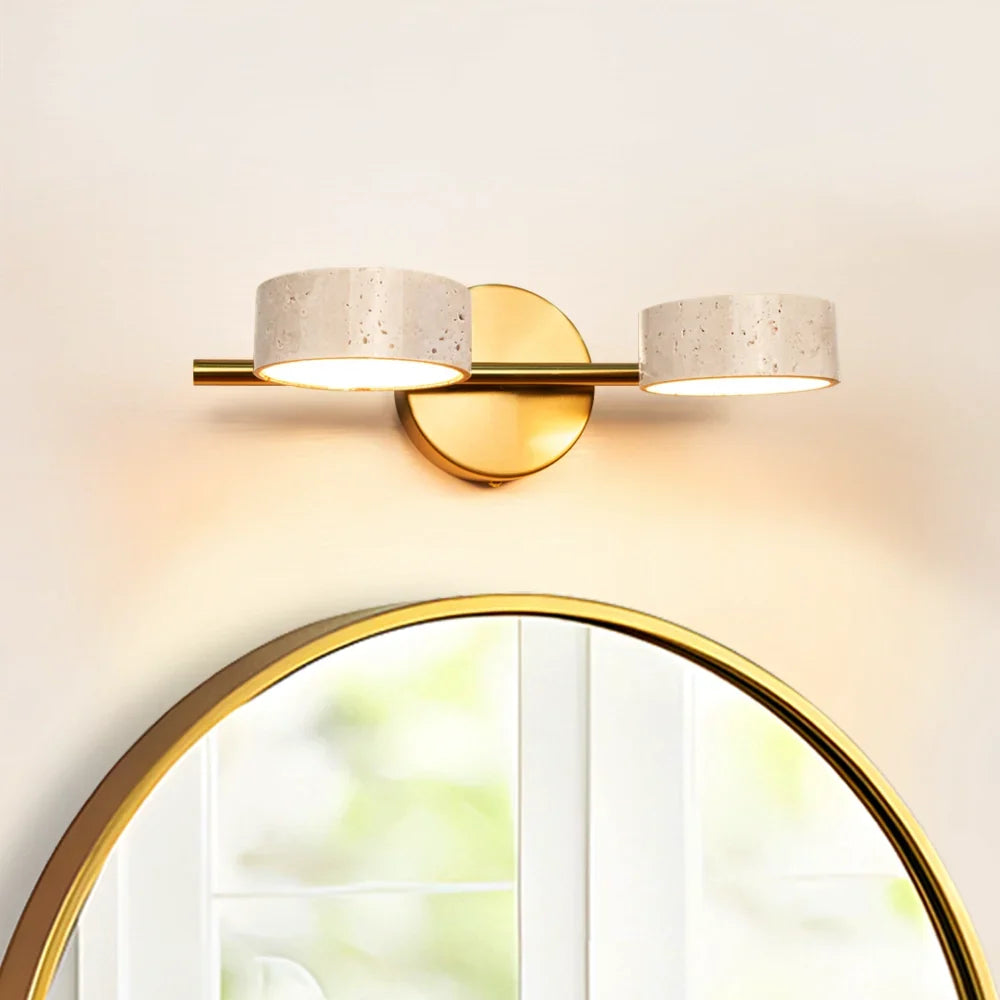 Notus Wabi-Sabi LED Natural Travertine Vanity Light 0