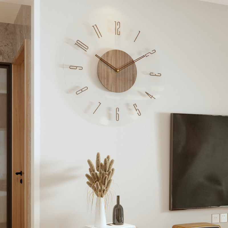 Wall Clock – Minimalist Wooden Frame Design with Silent Quartz Movement