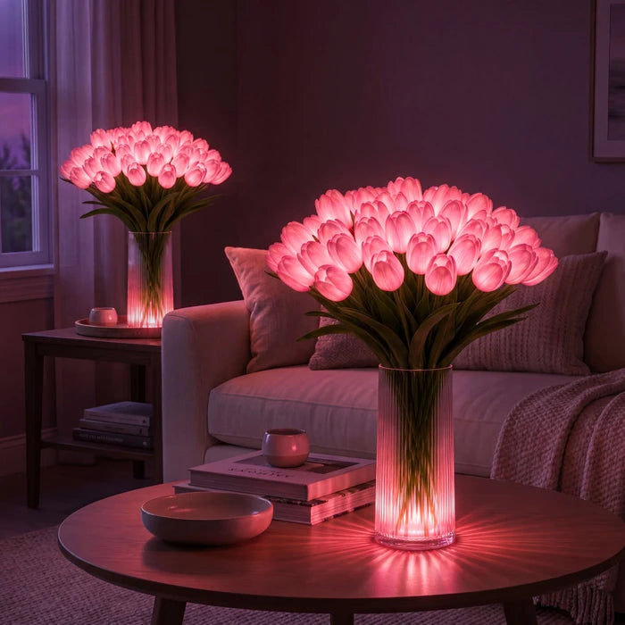 LED-tulpenboeketlamp – oplichtende kunsttulpen met warm sfeervol licht