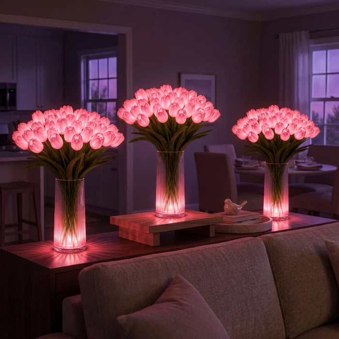 LED-tulpenboeketlamp – oplichtende kunsttulpen met warm sfeervol licht