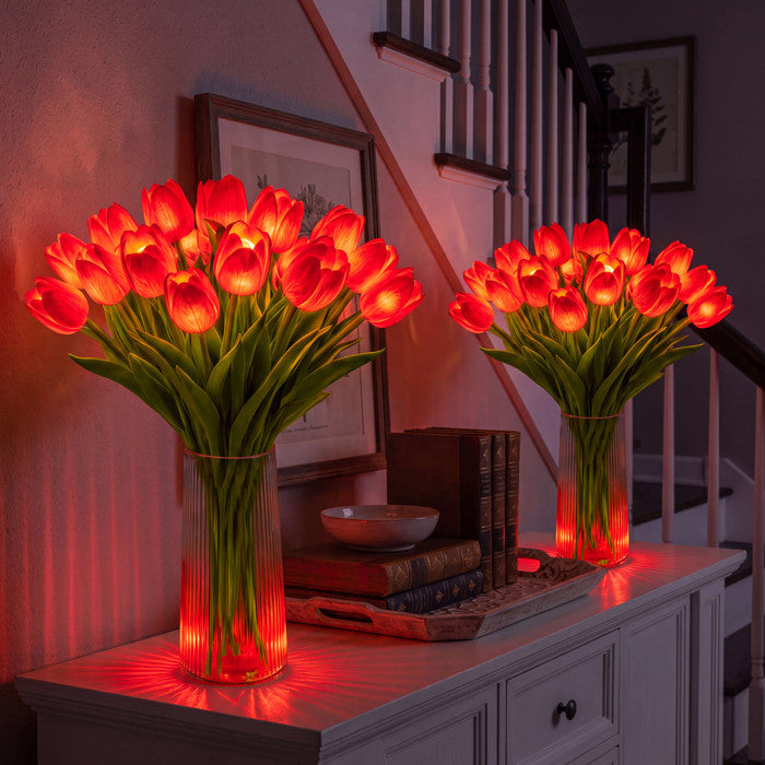 LED-tulpenboeketlamp – oplichtende kunsttulpen met warm sfeervol licht