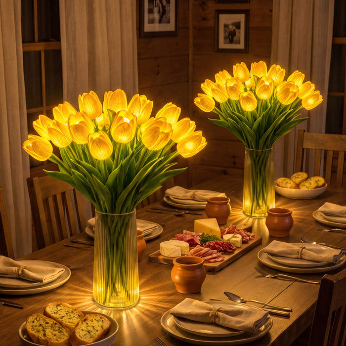 LED-tulpenboeketlamp – oplichtende kunsttulpen met warm sfeervol licht