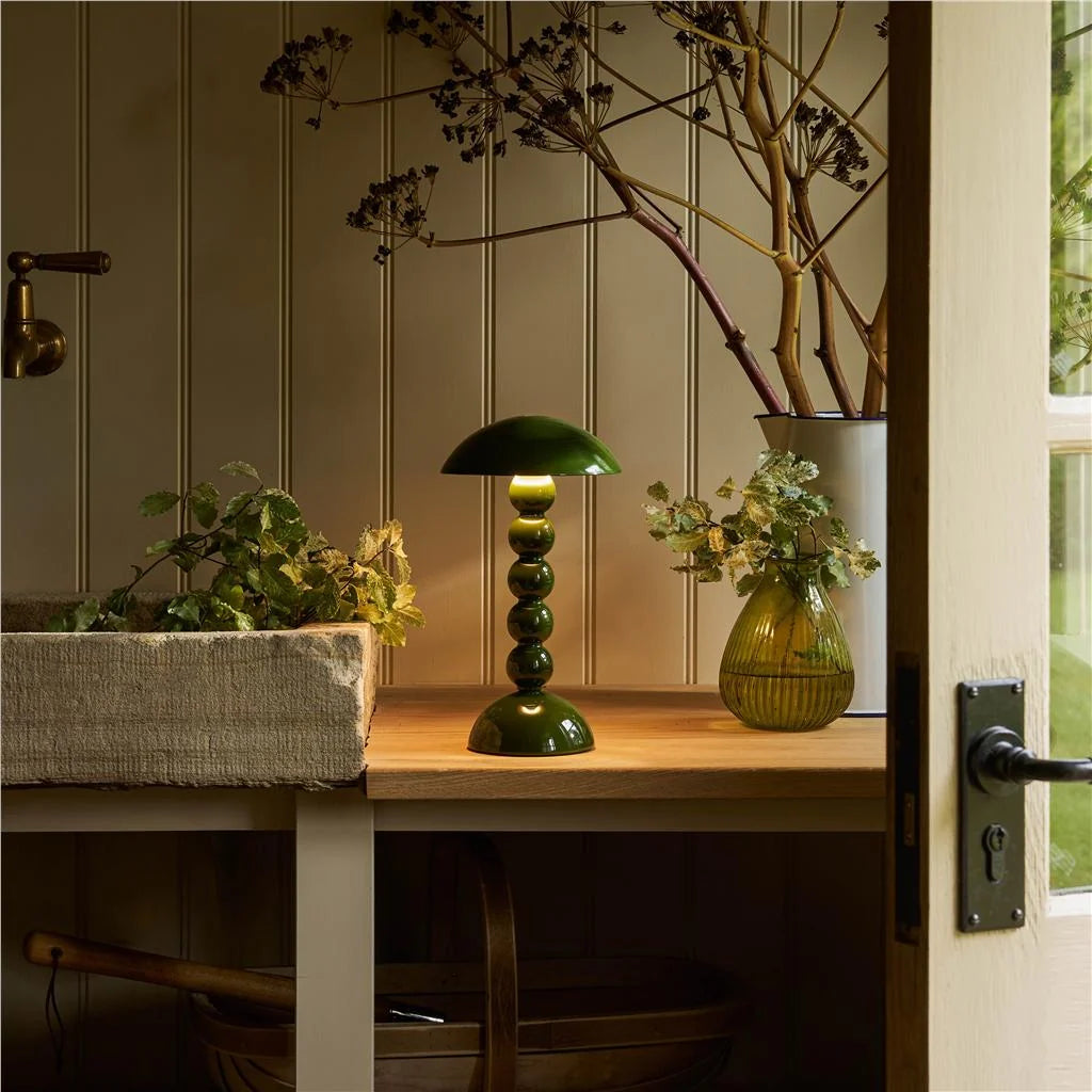 Rechargeable Khaki LED Lamp – Bobbin Design with Adjustable Brightness, 30cm 2